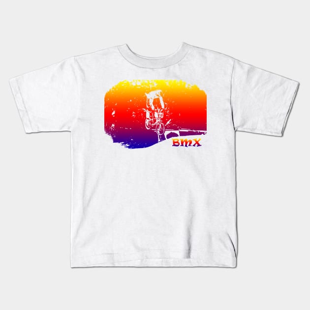 bmx Kids T-Shirt by rickylabellevie